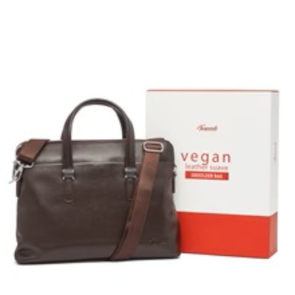 Thaynards - Vegan Leather Suave Shoulder Bag Light Brown - Picture 3 of 7